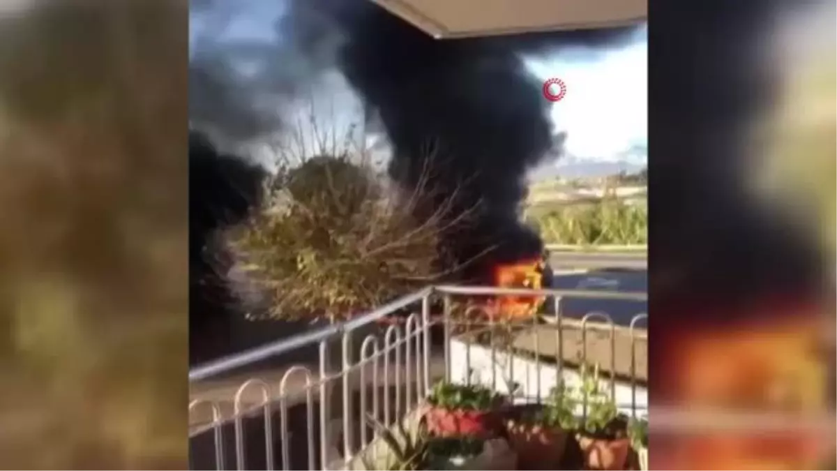 Seyir halindeki tır alev alev yandı, dumanlar gökyüzünü kapladı