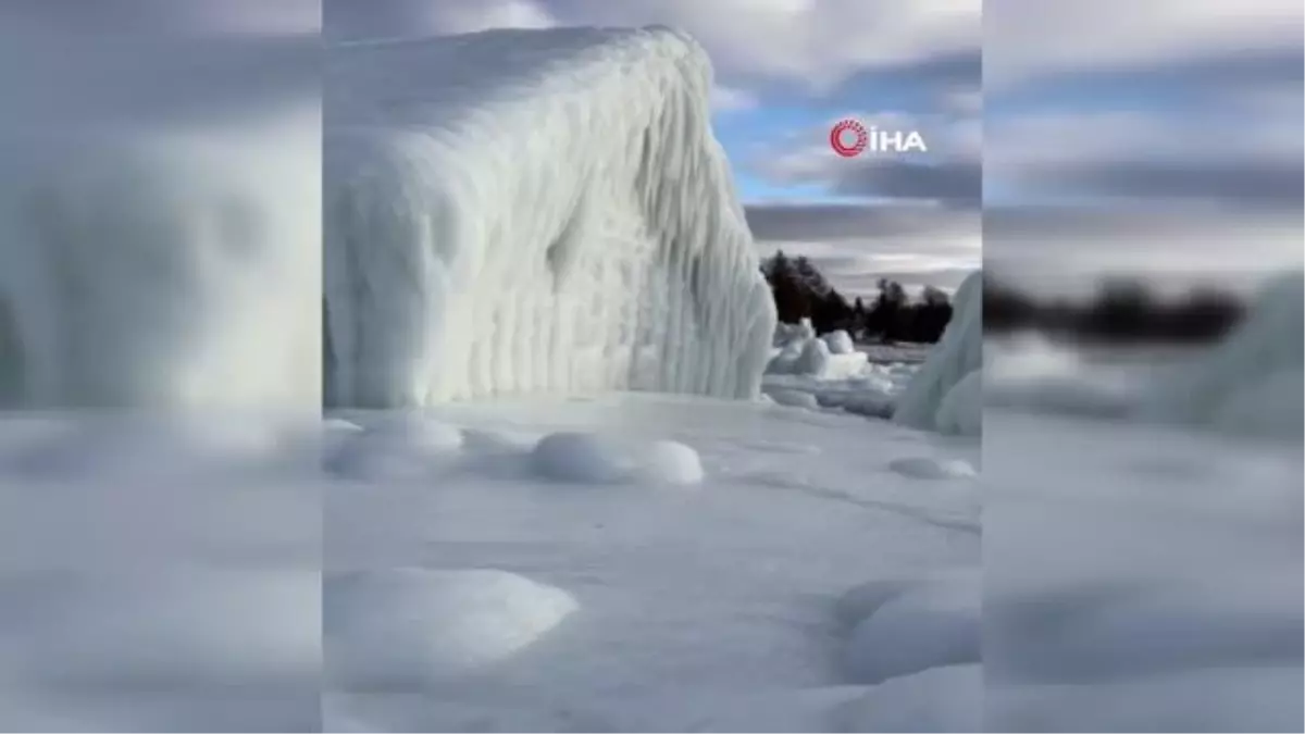 ABD'de göl kenarındaki kasaba tamamen buz tuttu
