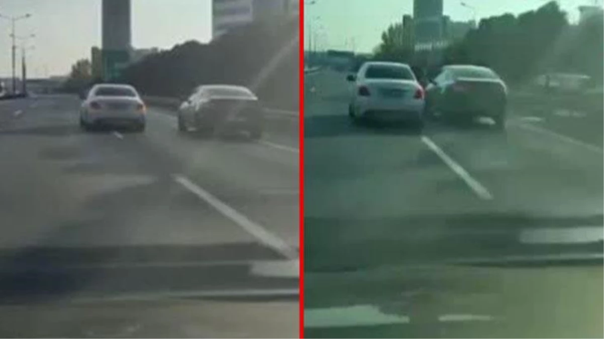 İstanbul trafiğinde iki sürücünün yaptıkları "pes" dedirtti! 3 şeritli yolda birbirilerinin yolunu keserek magandalık yaptılar