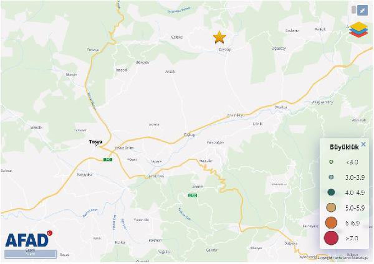 Kastamonu\'da 3.9 büyüklüğünde deprem