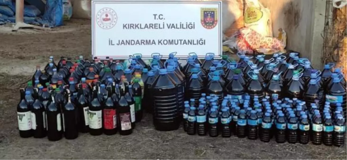 Kırklareli'nde yılbaşı öncesi 5 bin 745 litre sahte içki ele geçirildi