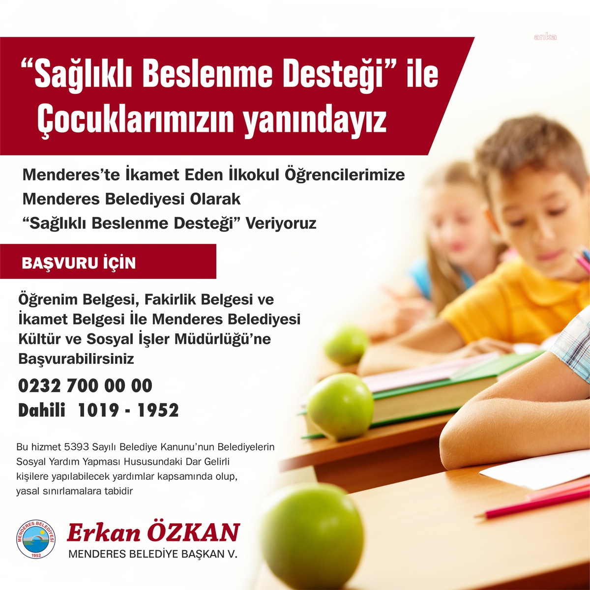Menderes Belediyesi\'nden İlkokul Öğrencilerine \'sağlıklı Beslenme Desteği\'
