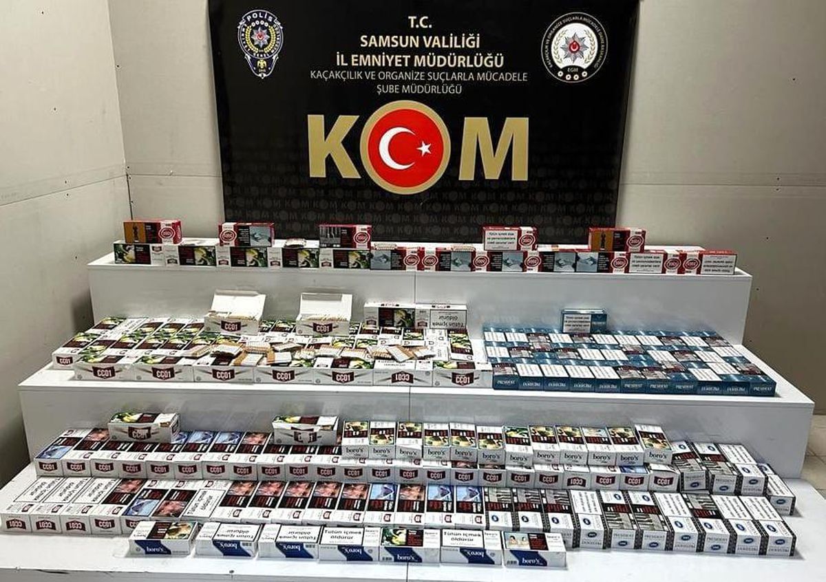 Samsun\'da 45 bin 900 dal makaron ele geçirildi