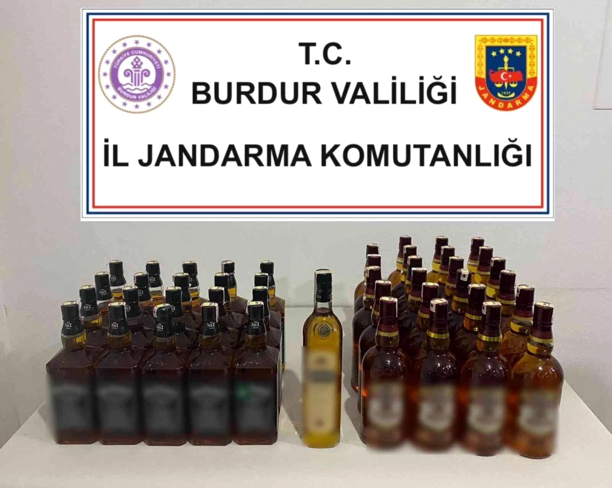 Burdur\'da 44 litre kaçak içki ele geçirildi