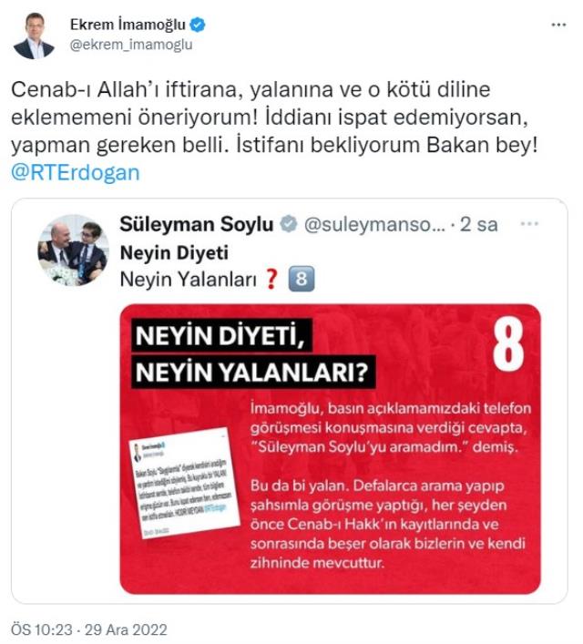 Düelloda söz sırası İmamoğlu'nda: İstifanı bekliyorum Bakan bey Düelloda söz sırası İmamoğlu'nda: İstifanı bekliyorum Bakan bey