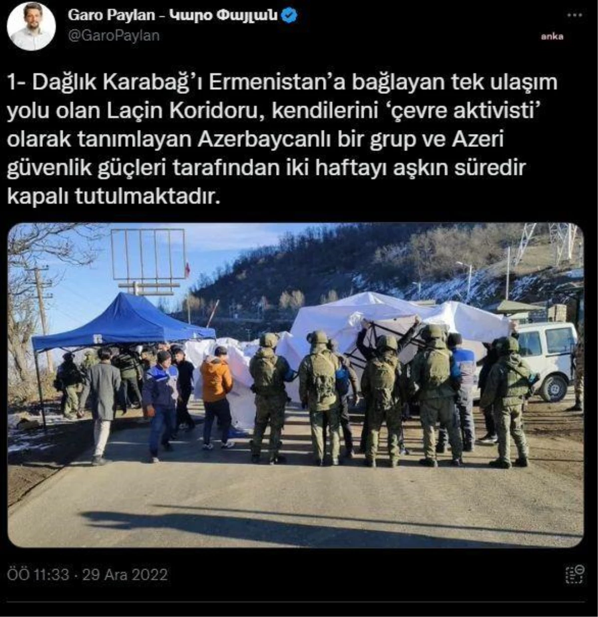 Garo Paylan\'dan Cumhurbaşkanı Erdoğan\'a \'Laçin Koridoru\' Çağrısı: "Türkiye Dağlık Karabağ\'da Büyüyen İnsani Krize Duyarsız Kalmamalıdır"
