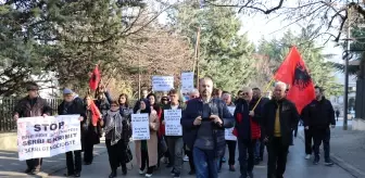 Kuzey Makedonya'da, Kosova'ya destek eylemi düzenlendi