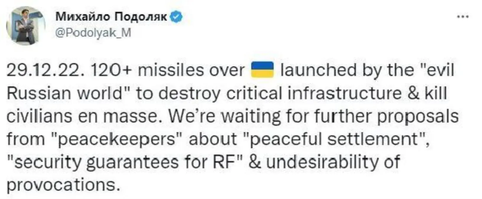 Podolyak: Rusya tarafından 120\'den fazla füze atıldı