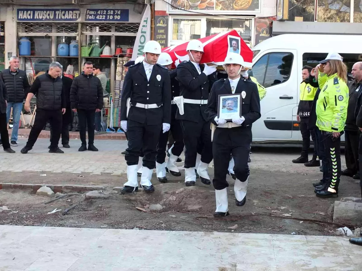 Burhaniye\' de hayatını kaybeden emekli polis için tören düzenlendi