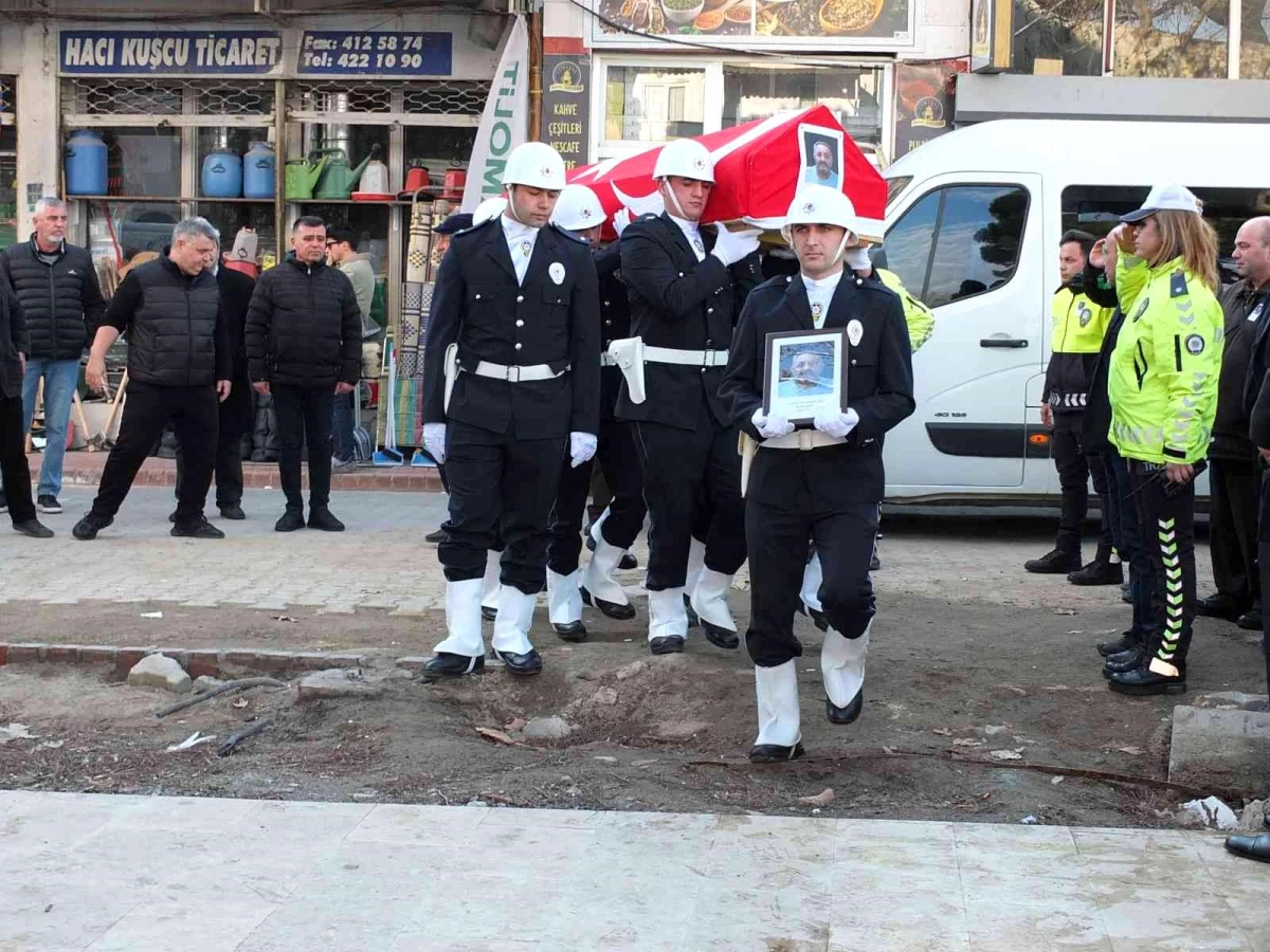 Burhaniye\' de hayatını kaybeden emekli polis için tören düzenlendi