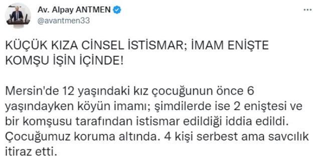 Mersin'de 6 yaşındaki kız çocuğuna cinsel istismar iddiası: İmam, enişte, komşu işin içinde