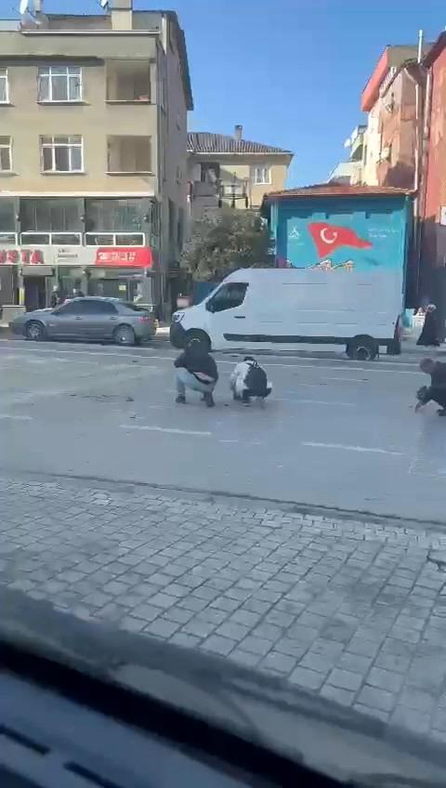 Paralarını yanına alıp scootera bindi, yolda poşet yırtılınca paralar yola saçıldı Paralarını yanına alıp scootera bindi, yolda poşet yırtılınca paralar yola saçıldı