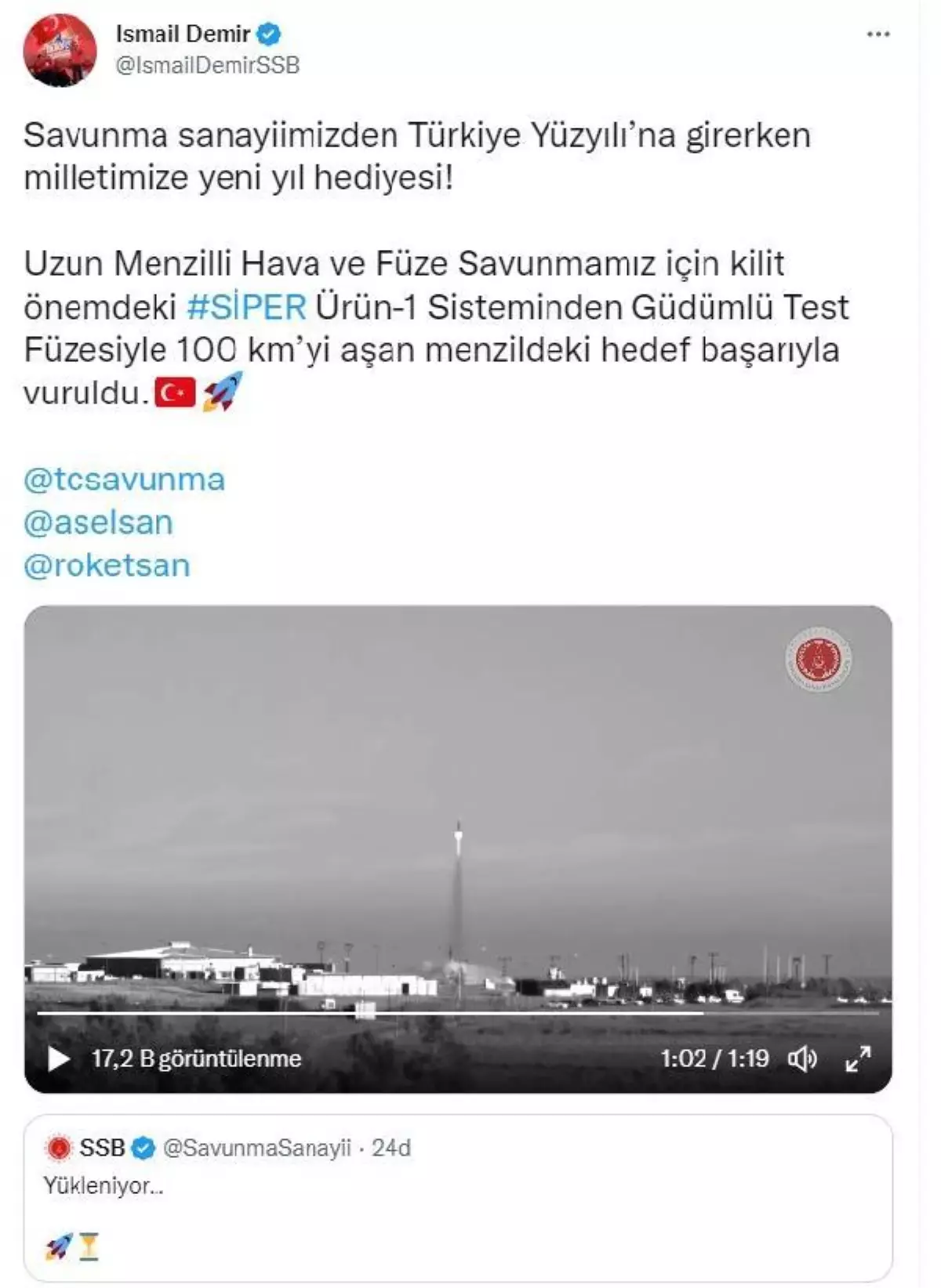 \'Siper\' füzesi 100 km menzili aşıp, hedefi başarıyla vurdu