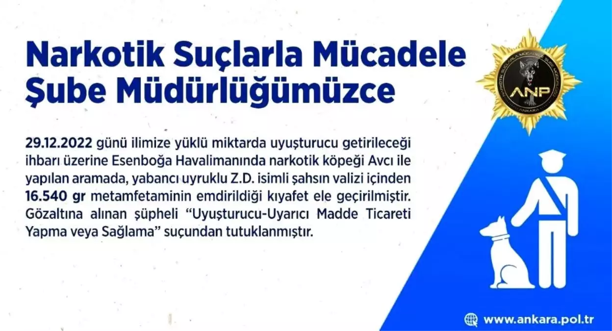 Esenboğa Havalimanı\'nda uyuşturucu operasyonu