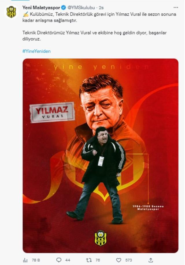 Yeni Malatyaspor'da Yılmaz Vural dönemi