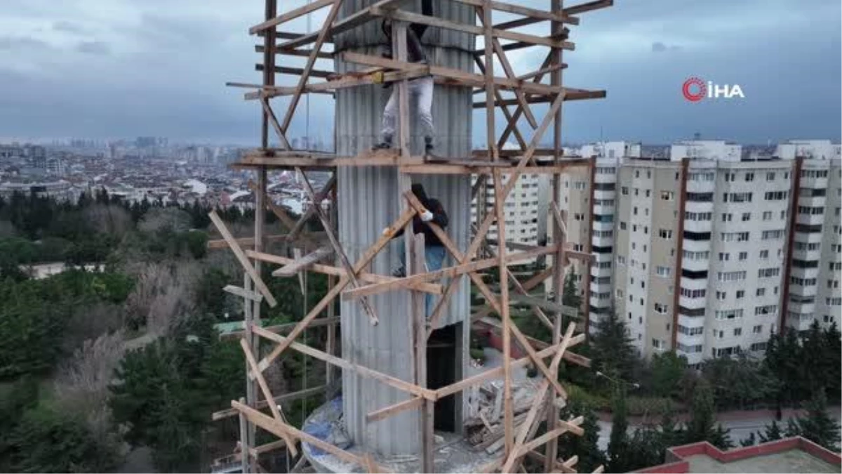 57 yaşındaki Rizeli minare ustası, 164. minaresini yapıyor