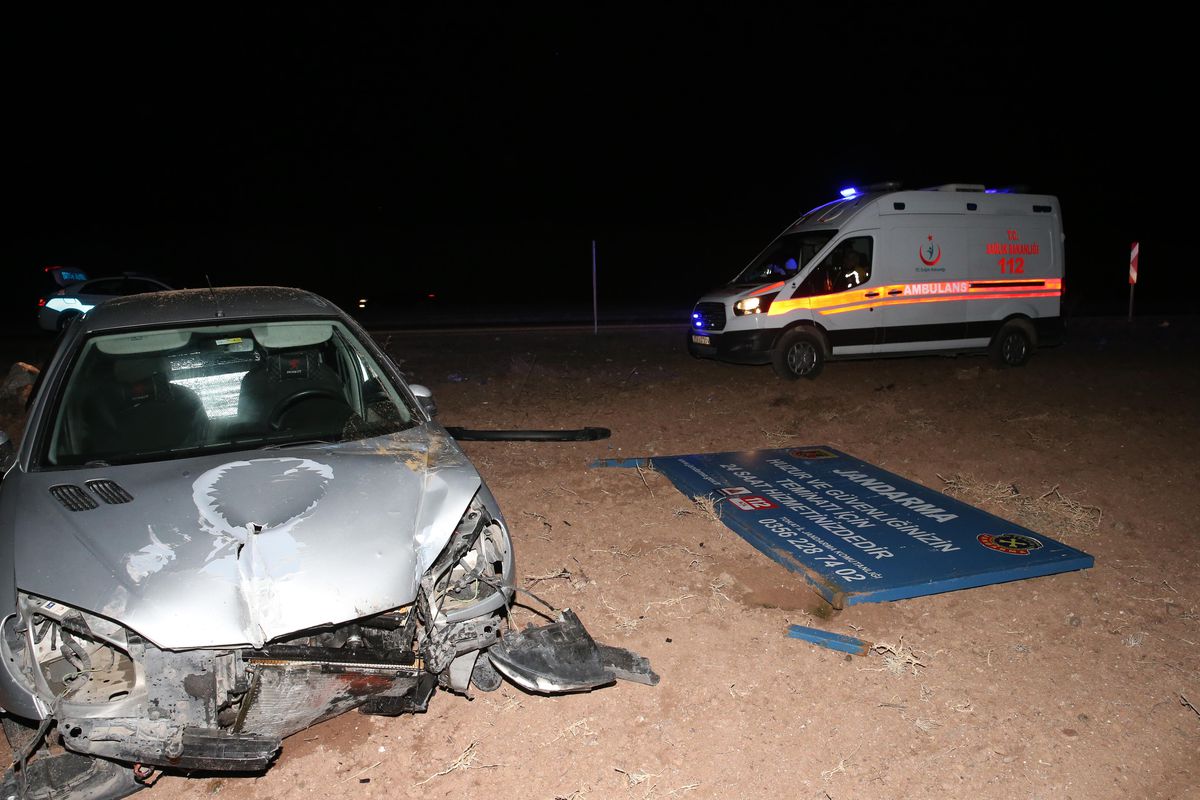 Tokat\'ta orman tanıtım levhasına çarpan otomobilin sürücüsü yaralandı