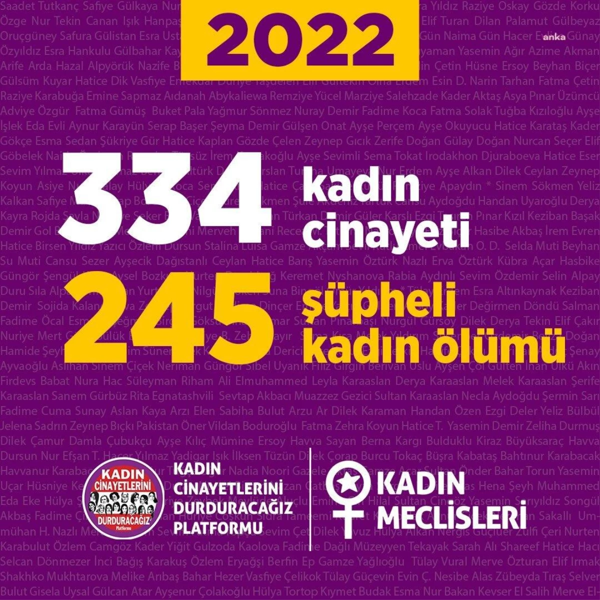 Kadın Cinayetlerini Durduracağız Platformu: 2022 Yılında 334 Kadın Cinayete Kurban Gitti, 245 Kadın Şüpheli Şekilde Öldü