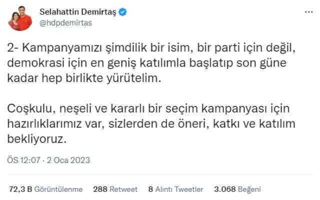 Selahattin Demirtaş: Seçim kampanyamızın startını verelim, başlıyoruz