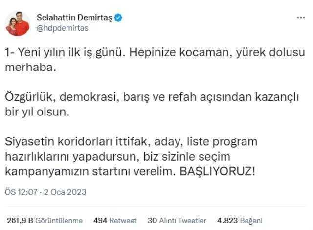 Selahattin Demirtaş: Seçim kampanyamızın startını verelim, başlıyoruz