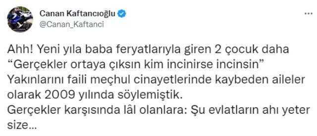 Sinan Ateş cinayetiyle ilgili bir paylaşımda Canan Kaftancıoğlu'ndan geldi Sinan Ateş cinayetiyle ilgili bir paylaşımda Canan Kaftancıoğlu'ndan geldi
