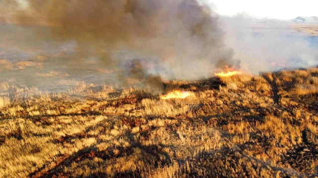 2022'de yangınlarla gündeme gelen Eber Gölü'nde yine yangın çıktı! Bölgenin geçim kaynağı ürünlerde zarar büyük