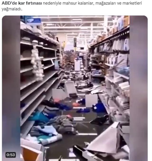ABD'de kar fırtınasından dolayı marketlerin yağmalandığını gösteren videonun güncel olduğu iddiası