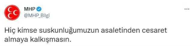 Bahçeli'nin grup toplantısında sarf ettiği cümleyi partililer sosyal medya hesaplarından paylaşıyor