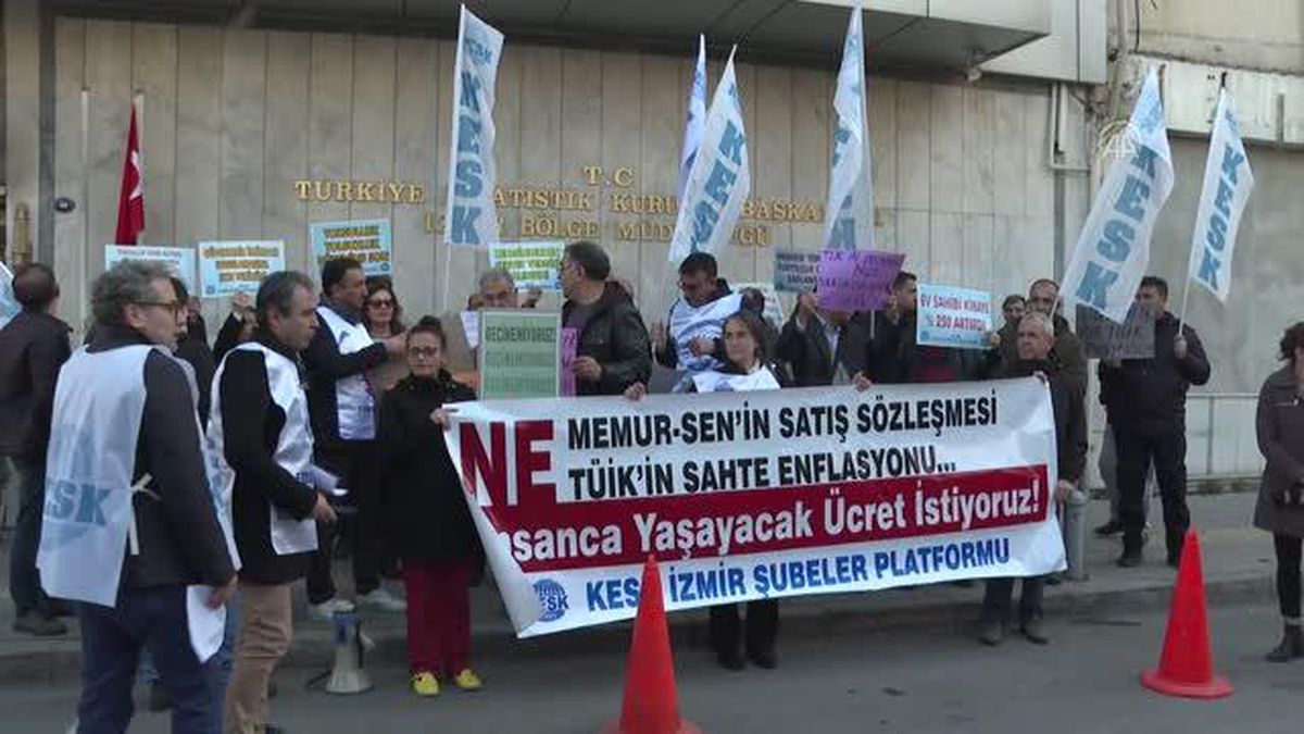 KESK üyeleri, TÜİK önünde eylem yaptı