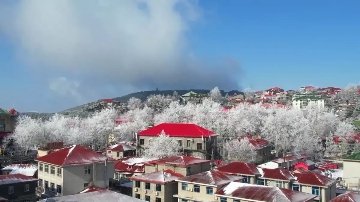 Çin\'in Doğusundaki Lushan Dağı\'nın Kırağı Manzarasının Muhteşem Görüntüleri