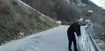 Hırsızlar, uçurumun kenarındaki demir bariyerleri çaldı
