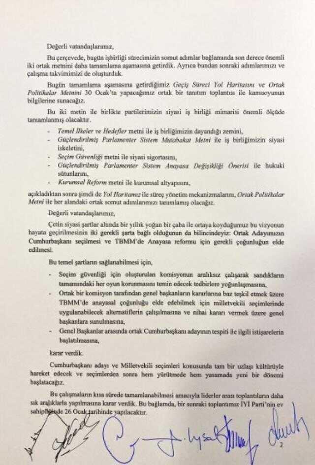 6'lı masanın 10 saat süren toplantısından sonra ilk açıklama geldi! Aday için istişareler başlıyor