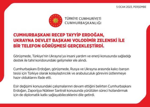 Ukrayna lideri Zelenski ile görüşen Cumhurbaşkanı Erdoğan savaşı bitirecek teklifini yineledi