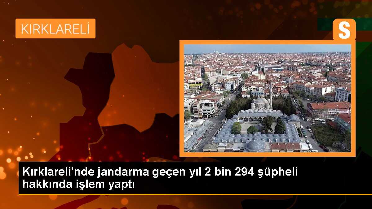 Kırklareli\'nde jandarma geçen yıl 2 bin 294 şüpheli hakkında işlem yaptı