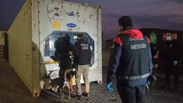 Mersin Limanı'nda patates yüklü gemide 45 kilo kokain ele geçirildi