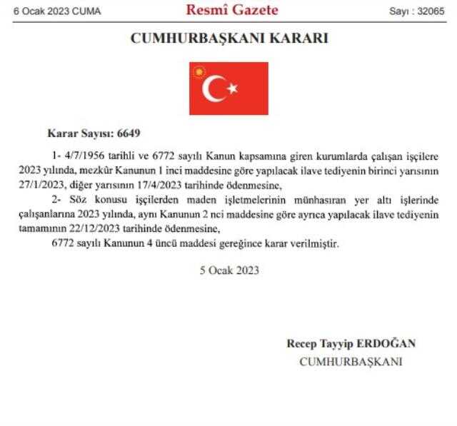 Son Dakika: Kamuda çalışan işçilere ikramiye ödemeleri 27 Ocak ve 17 Nisan'da yapılacak Son Dakika: Kamuda çalışan işçilere ikramiye ödemeleri 27 Ocak ve 17 Nisan'da yapılacak