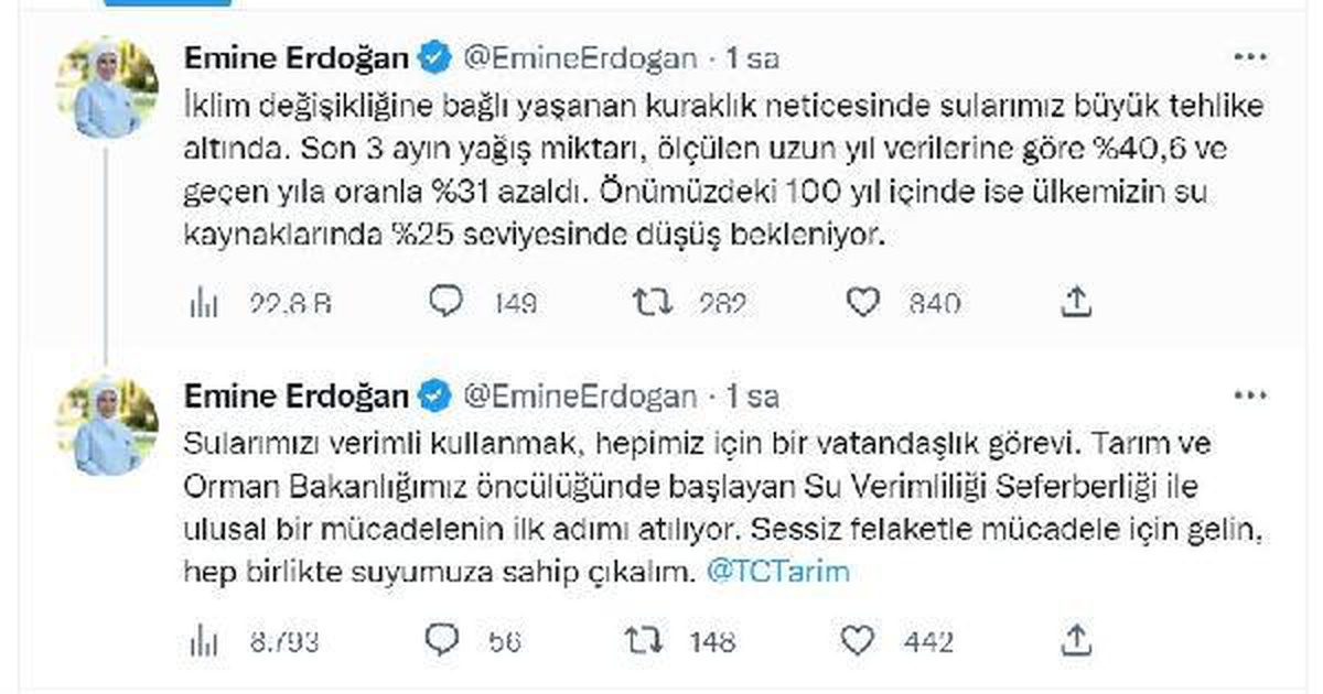 Emine Erdoğan: Sularımız büyük tehlike altında