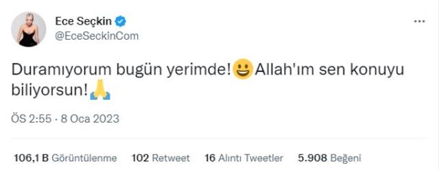 Ünlü şarkıcı Ece Seçkin'in derbi paylaşımı sosyal medyayı salladı: Duramıyorum yerimde