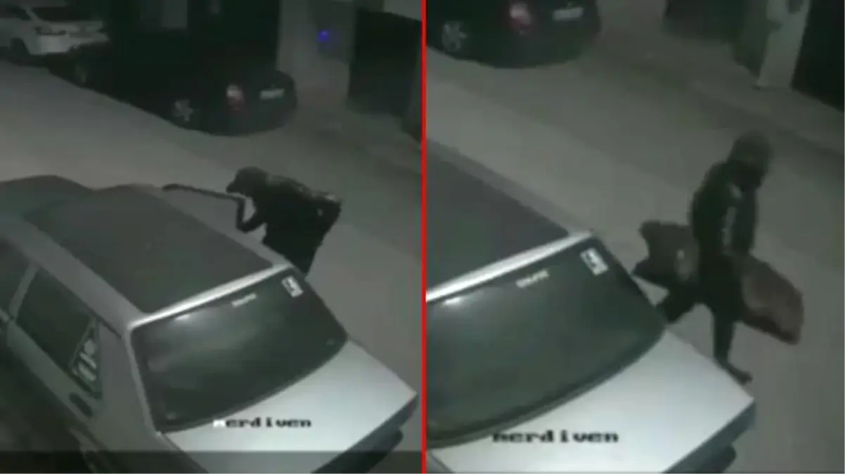 32 saniyede kapısını açtığı aracın 6 dakikada teyp ve ses sistemini çaldı