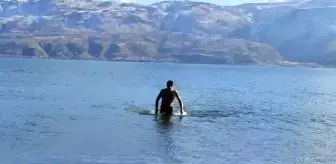 Eksi 5 derecede göle girdi