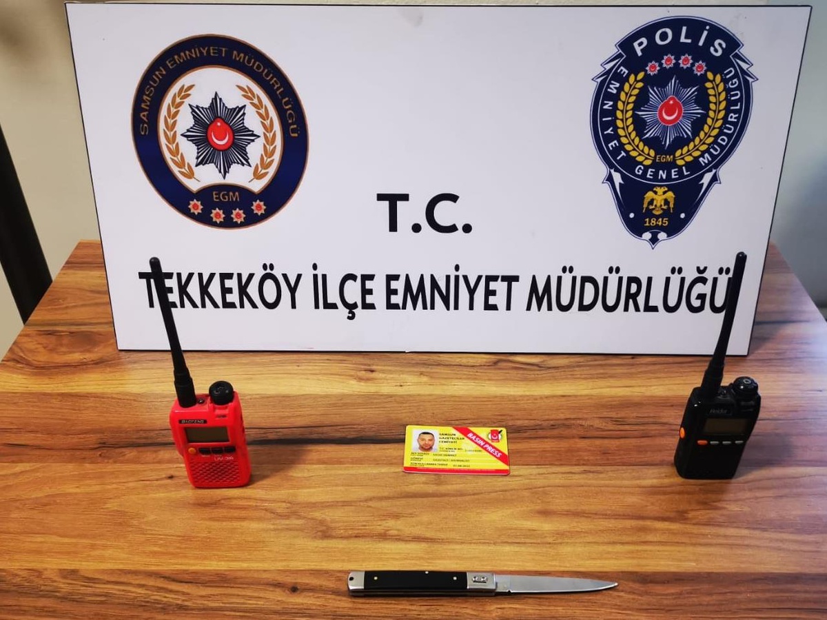 Samsun\'da araçlarına sahte basın kartı koyan 2 kişi hakkında işlem yapıldı