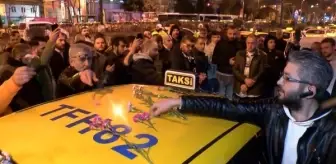 Taksiciler, öldürülen meslektaşları için toplandı