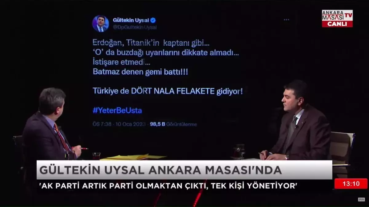 Gültekin Uysal\'dan "Titanik" Benzetmesi: "Titanik, Buz Dağına Çarparken Güvertesinde Orkestra Çalıyor, Türkiye\'nin Biraz Bulunduğu Hal, Bir Pembe...