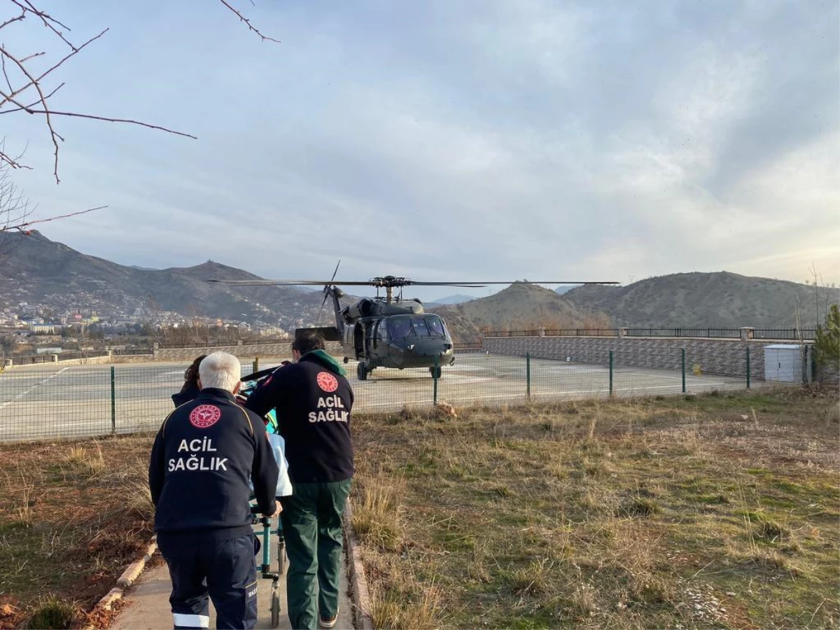 Tunceli\'de askeri helikopter kalp hastası için havalandı