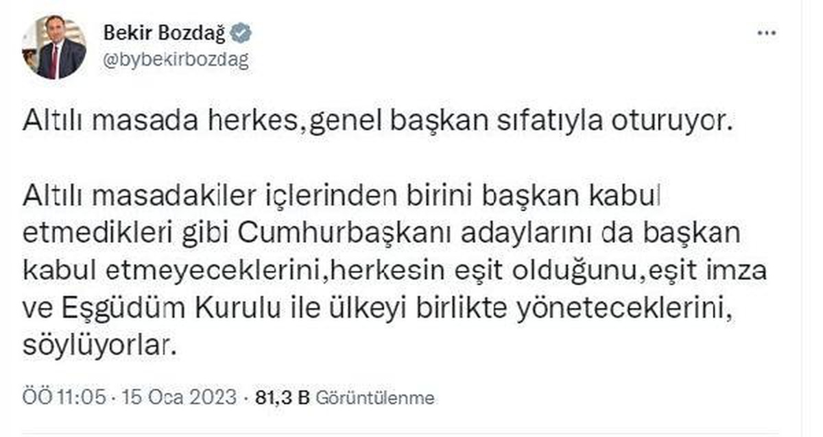 Bakan Bozdağ: Böyle bir masadan çıksa çıksa kriz çıkar, kaos çıkar