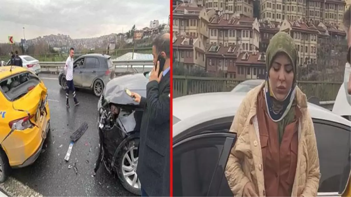 İstanbul\'da 5 aracın karıştığı zincirleme kaza meydana geldi! Libyalı kadın sürücü şok yaşadı