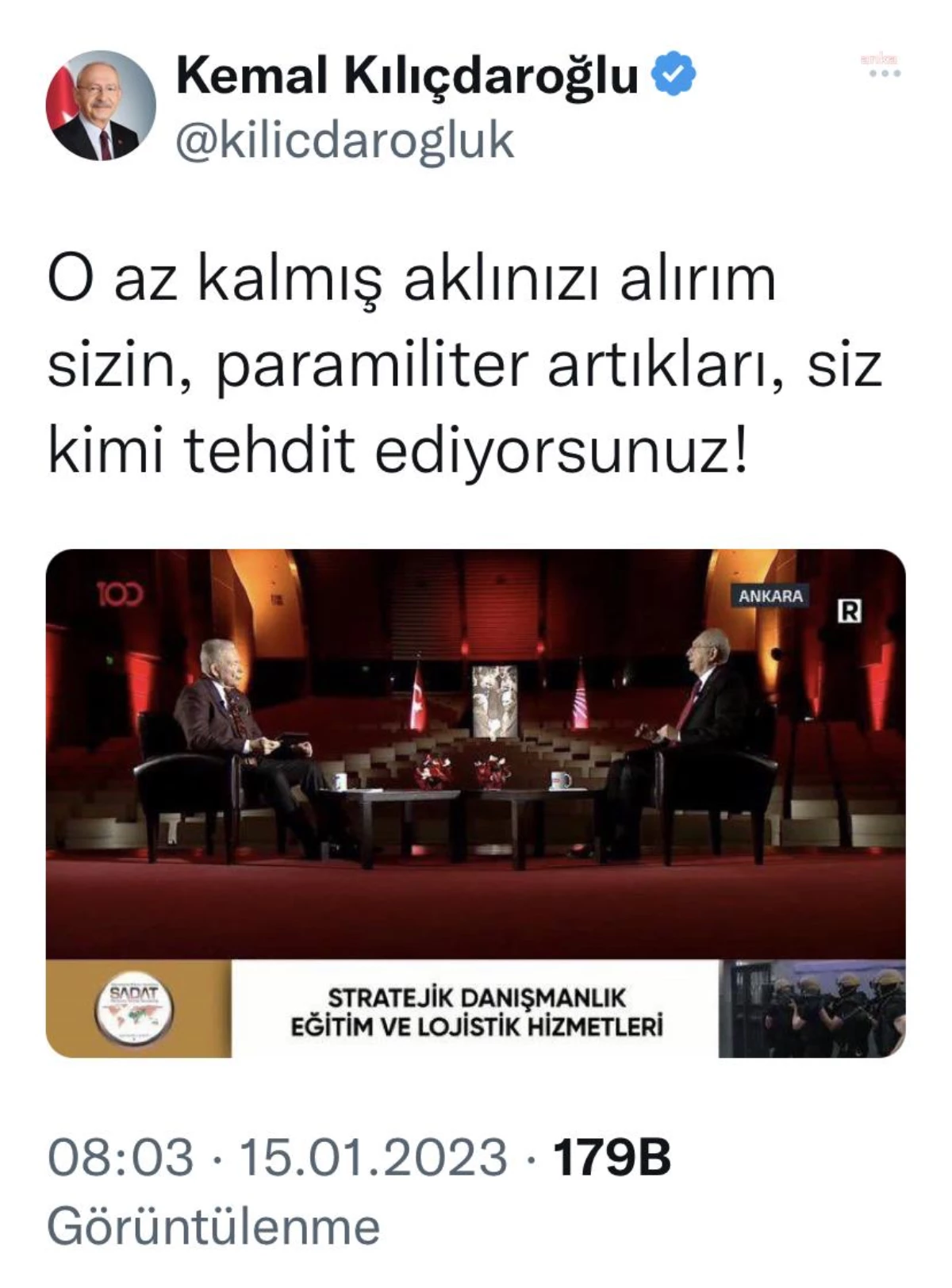 Kılıçdaroğlu\'ndan Sadat Tepkisi: "O Az Kalmış Aklınızı Alırım Sizin, Paramiliter Artıkları Siz Kimi Tehdit Ediyorsunuz"
