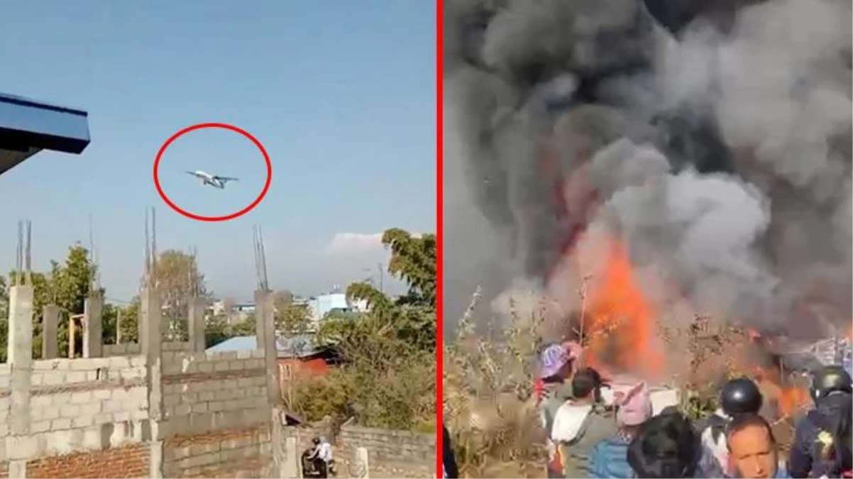 Nepal\'de 72 kişiyi taşıyan uçağın düşme anı kamerada