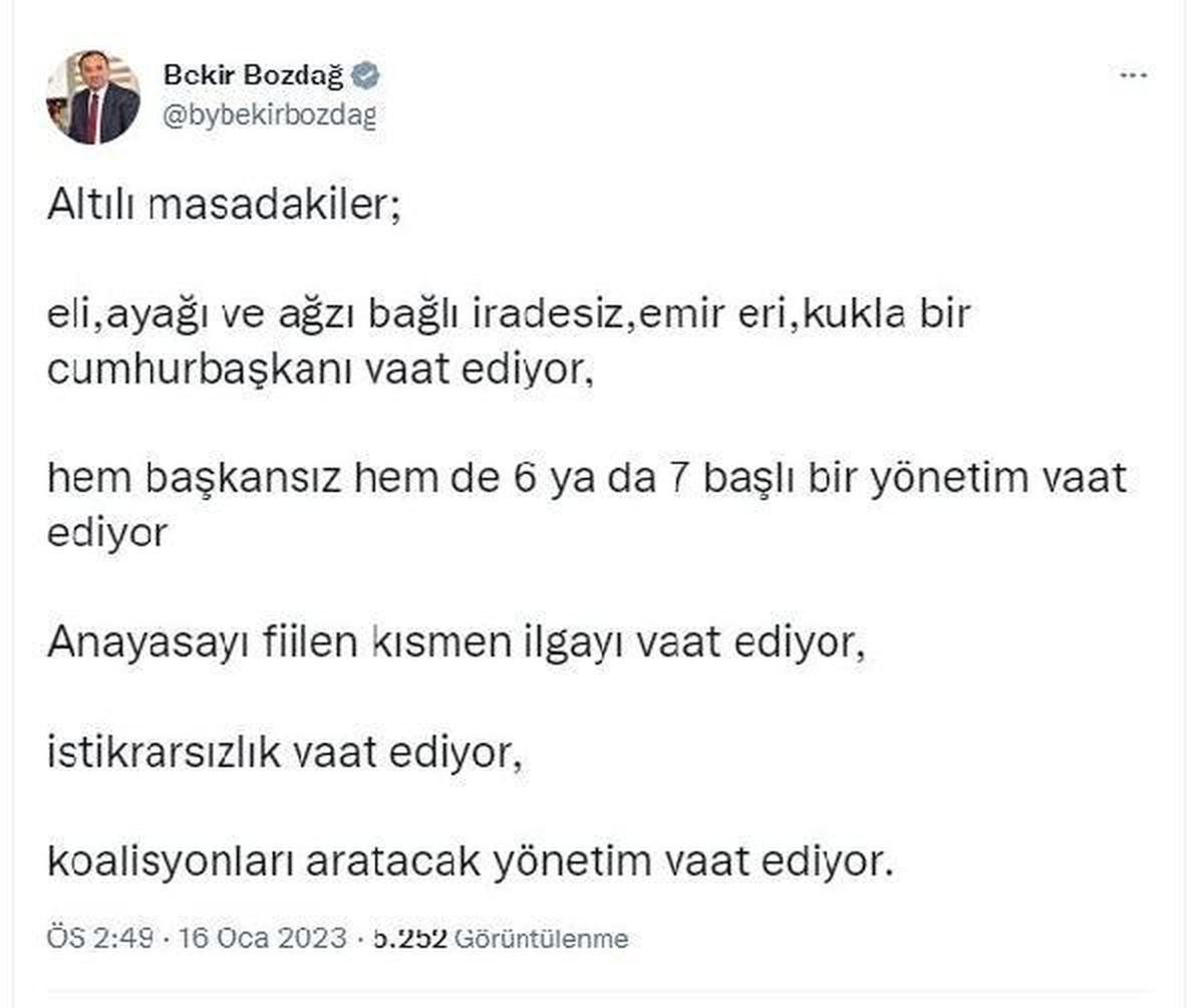 Bakan Bozdağ: Türk halkı kukla birini cumhurbaşkanı seçmez