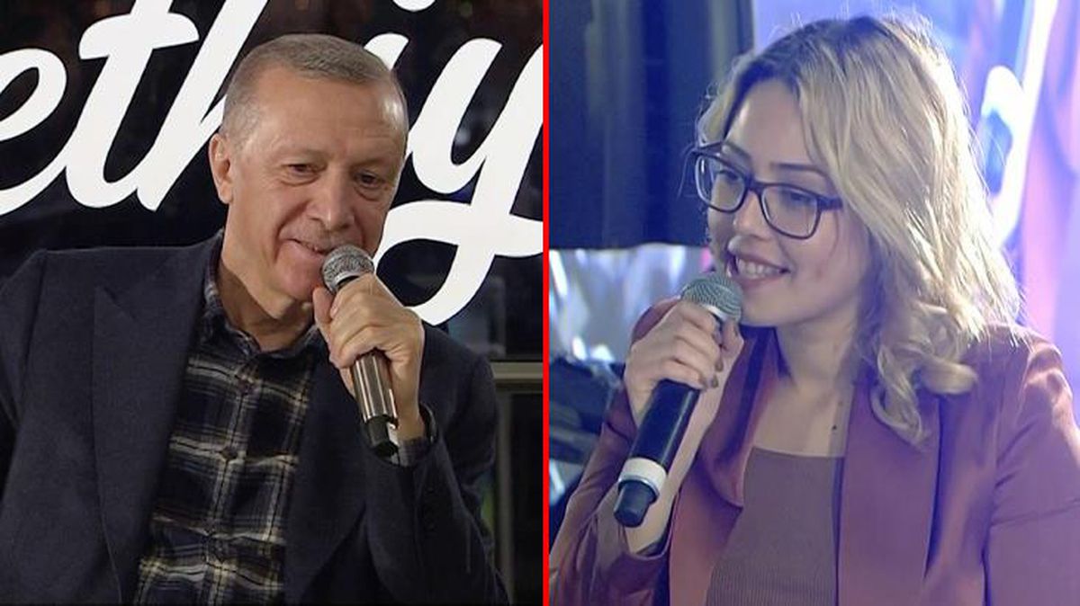 21 yıl önceki fotoğrafı gören Cumhurbaşkanı Erdoğan'ın tepkisi sonrası salonda kahkahalar yükseldi